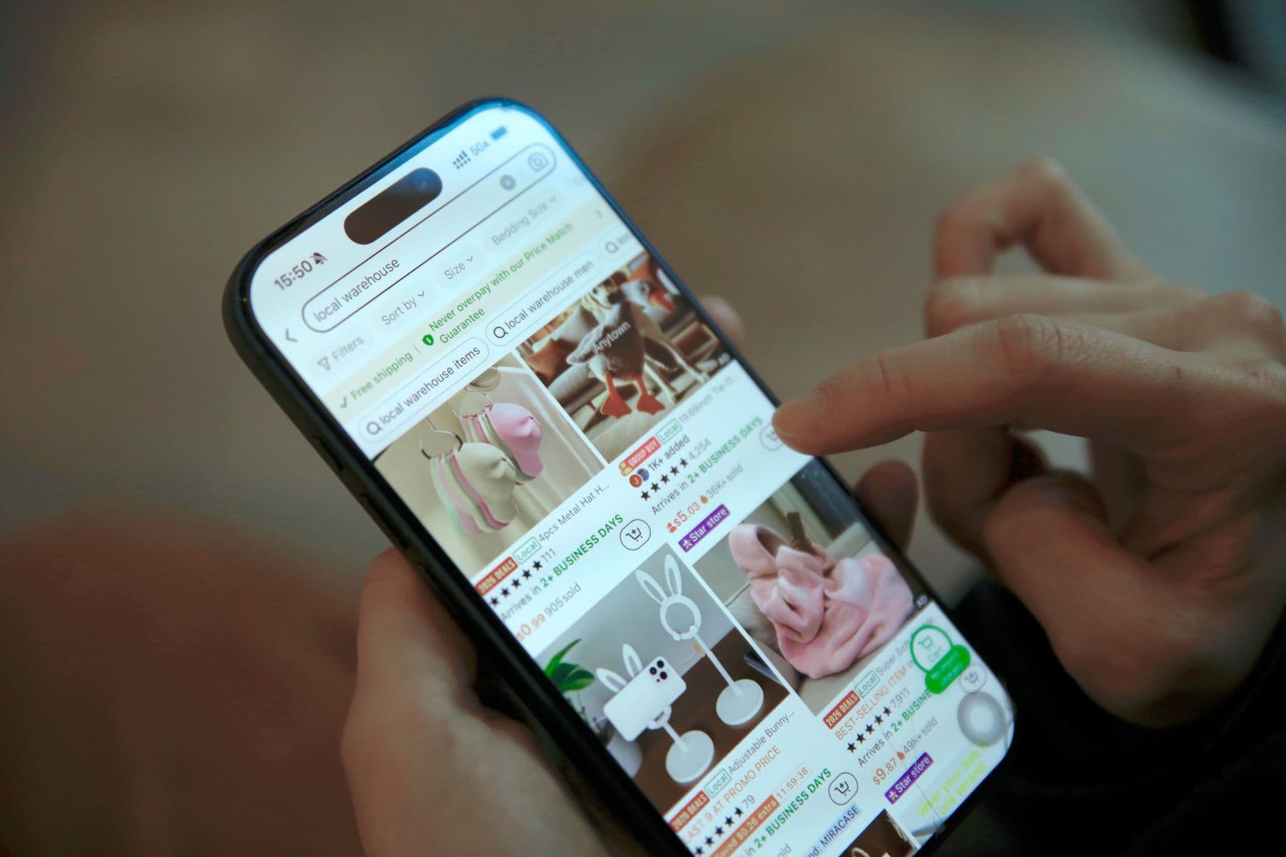 Customer browsing a commerce interface on mobile